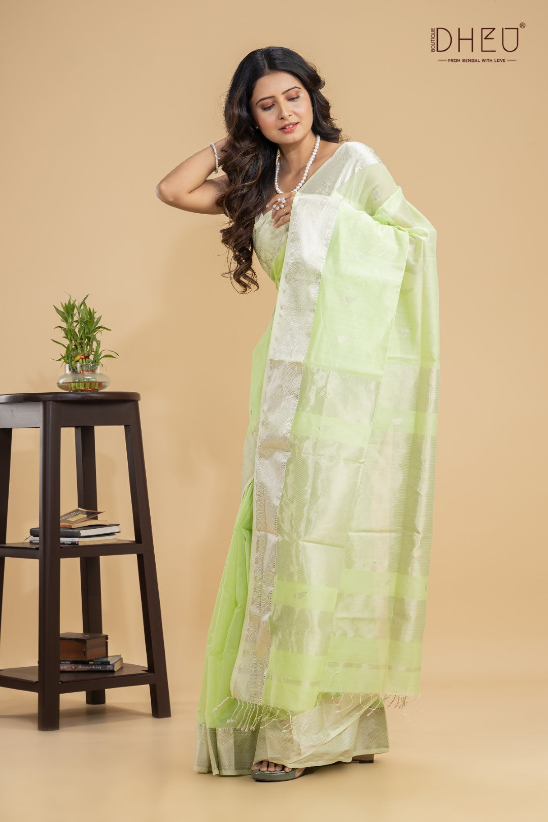 green Tanager- Maheswari Silk Saree