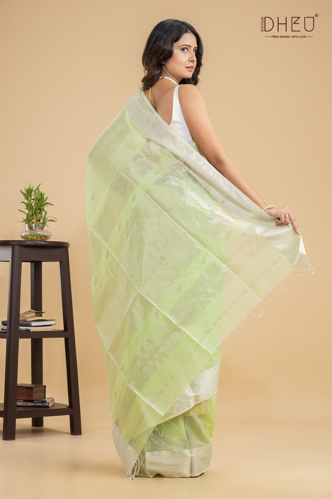 green Tanager- Maheswari Silk Saree