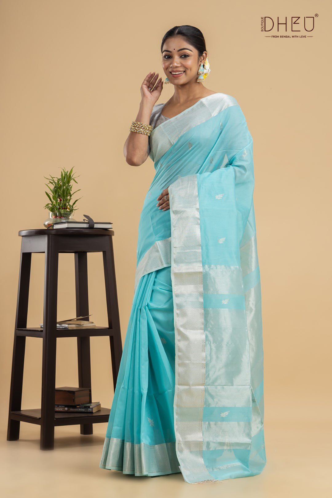 CALIFORNIA SCRUB-JAY- Maheswari Silk Saree