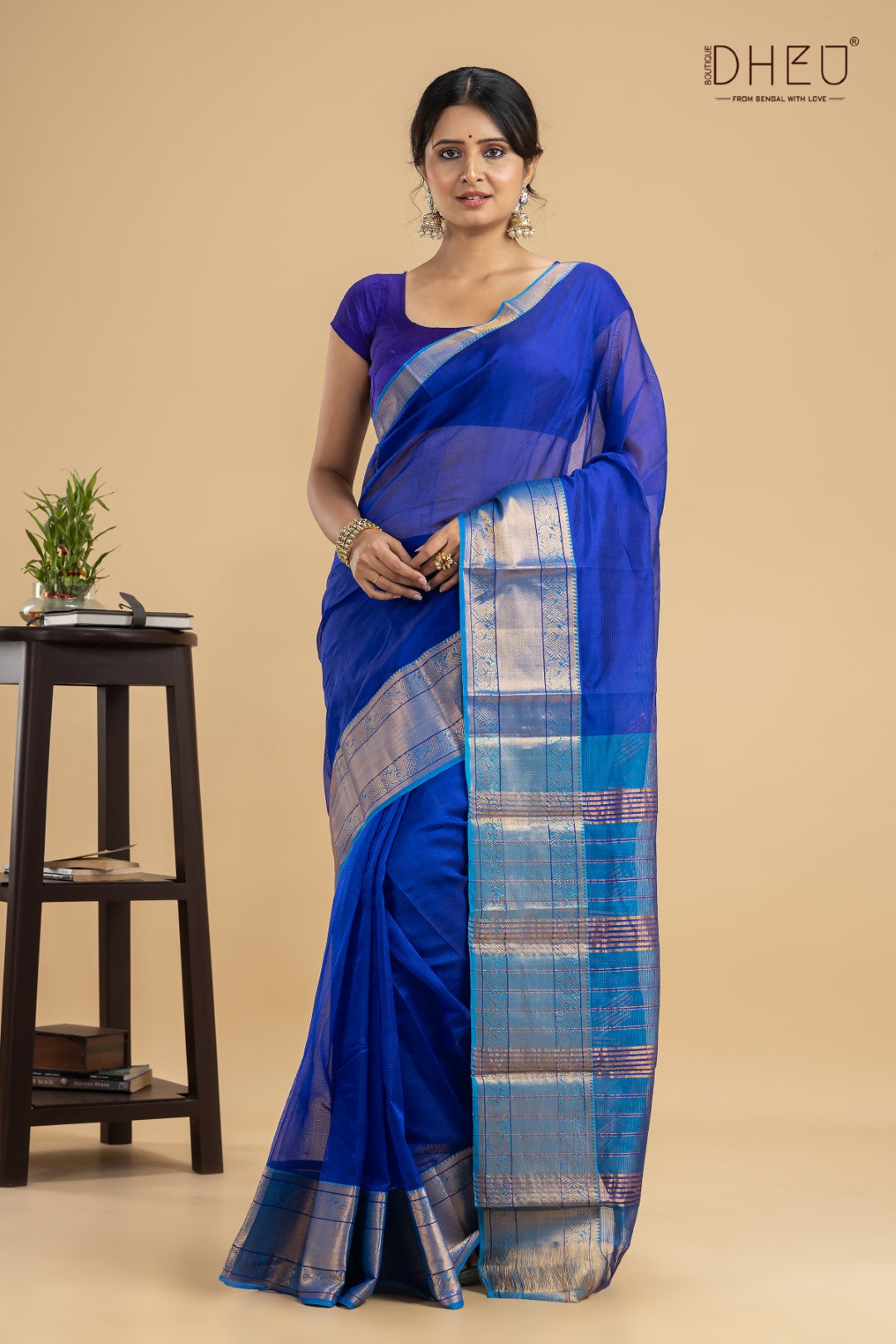 Blue dacnis- Maheswari Silk Saree