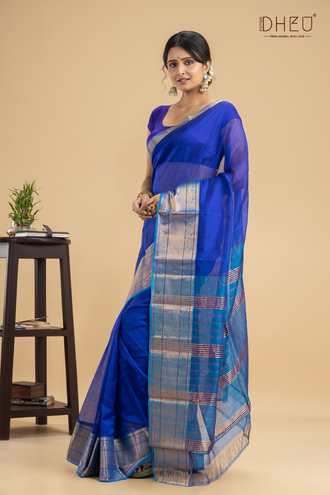 Blue dacnis- Maheswari Silk Saree