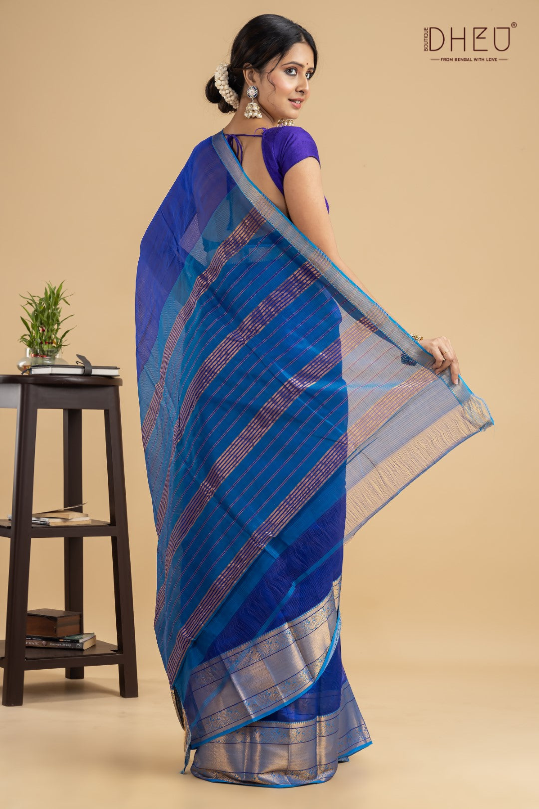 Blue dacnis- Maheswari Silk Saree