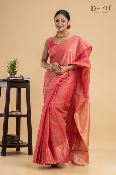 Carnation- Designer Handloom Silk Saree