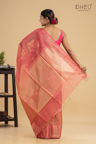 Carnation- Designer Handloom Silk Saree