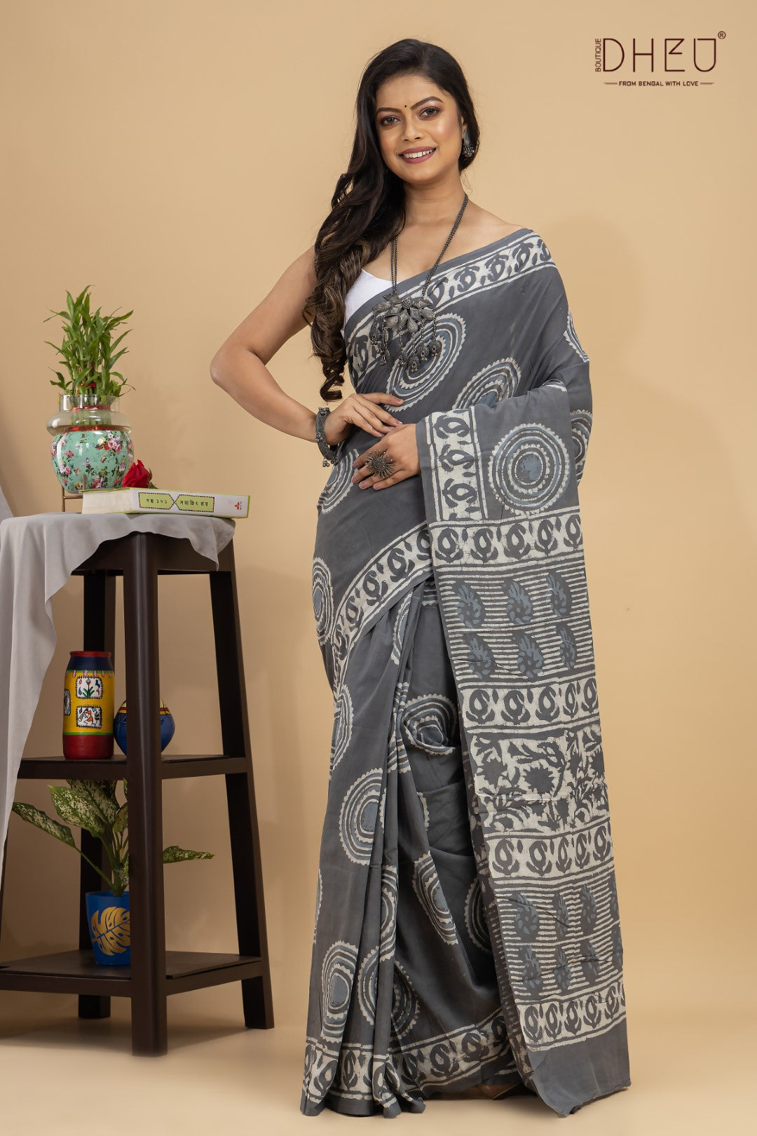 Designer Ajrakh Handloom Saree