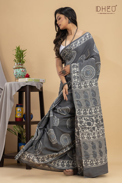 Designer Ajrakh Handloom Saree