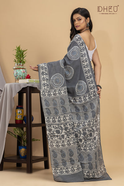 Designer Ajrakh Handloom Saree