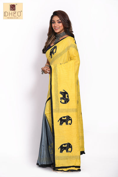 Gajagamini -Dheu Signature  kantha saree