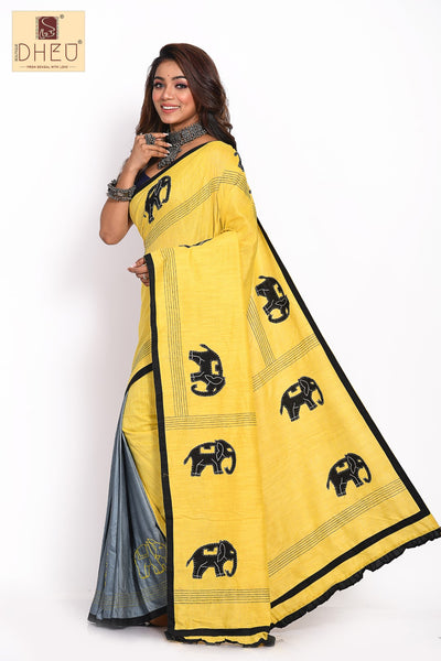 Gajagamini -Dheu Signature  kantha saree
