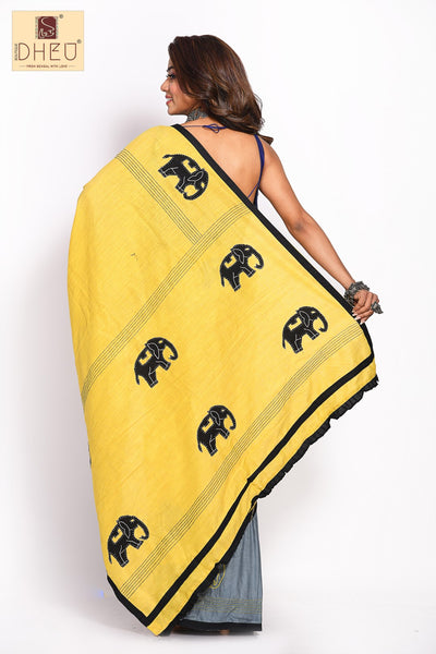 Gajagamini -Dheu Signature  kantha saree