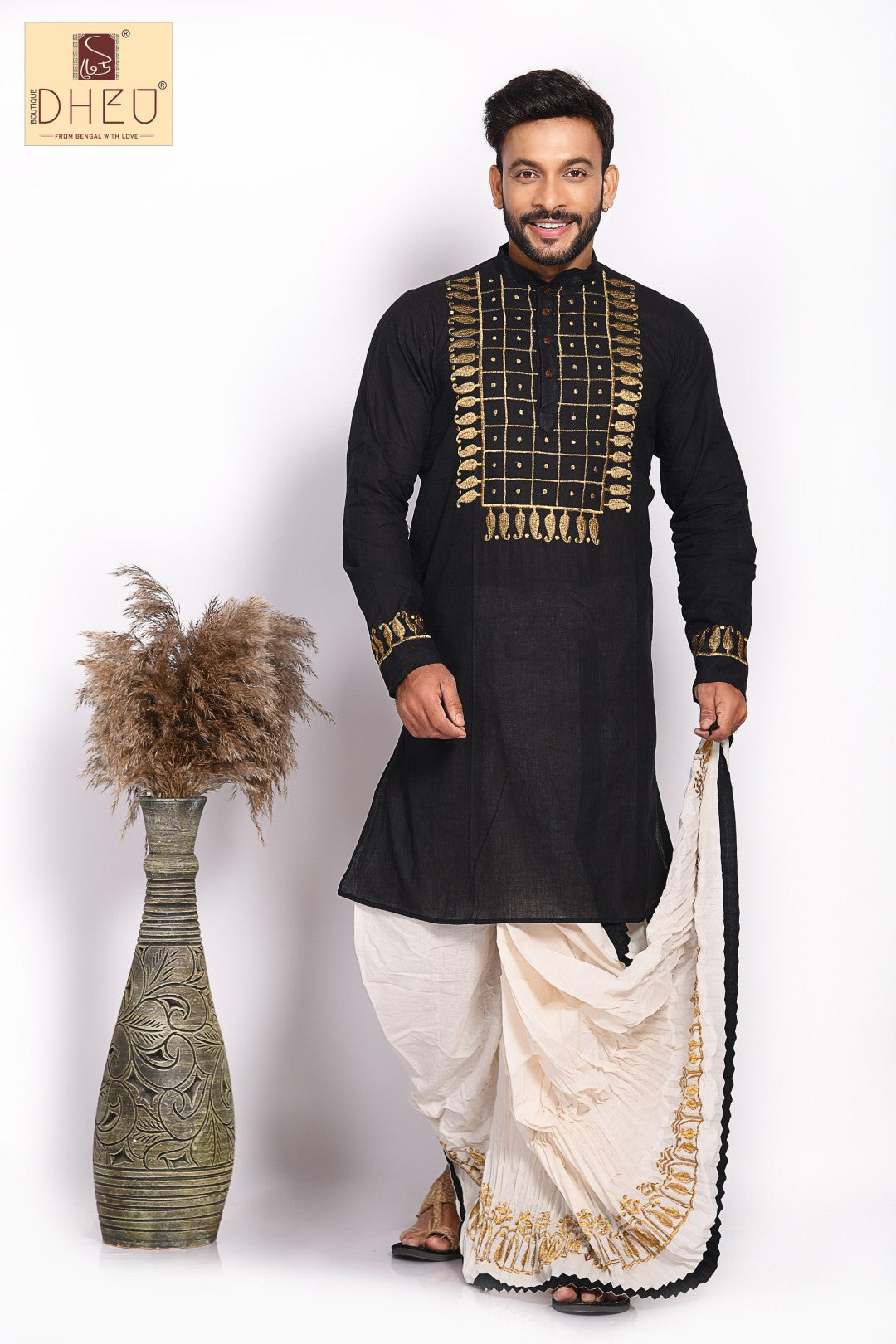 Oporajeyo - Dheu Designer Kurta-Dhoti(Optional)Set