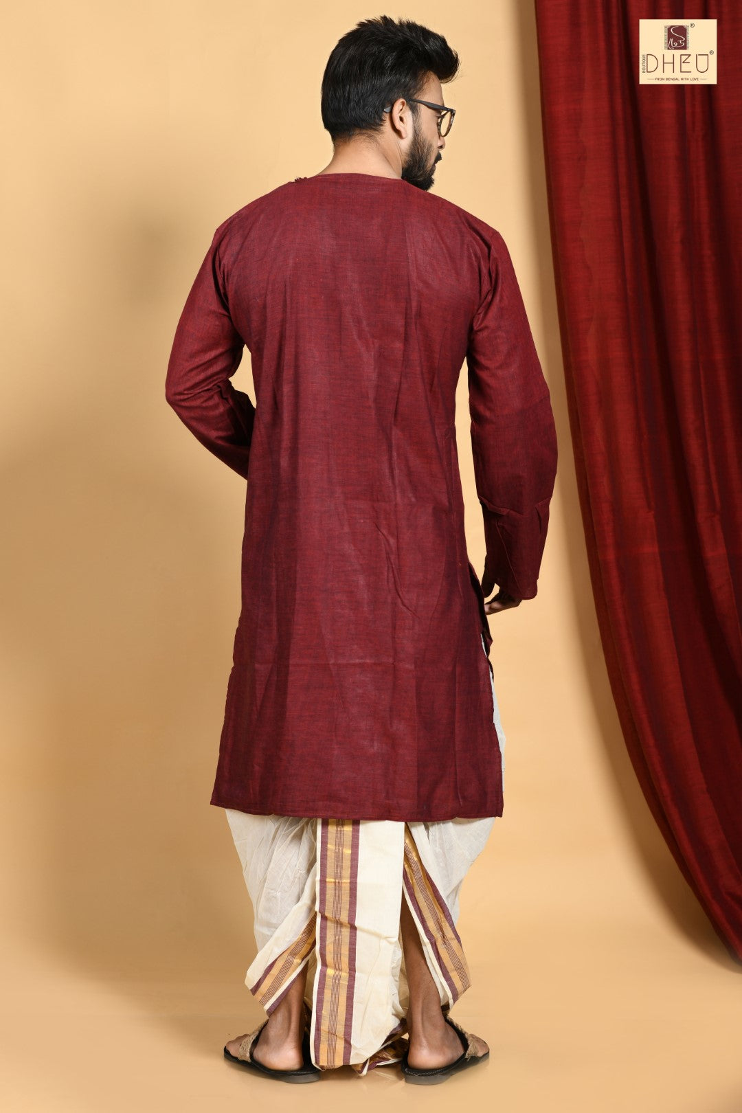 Man in Maroon - Dhoti(optional) Kurta Full Set