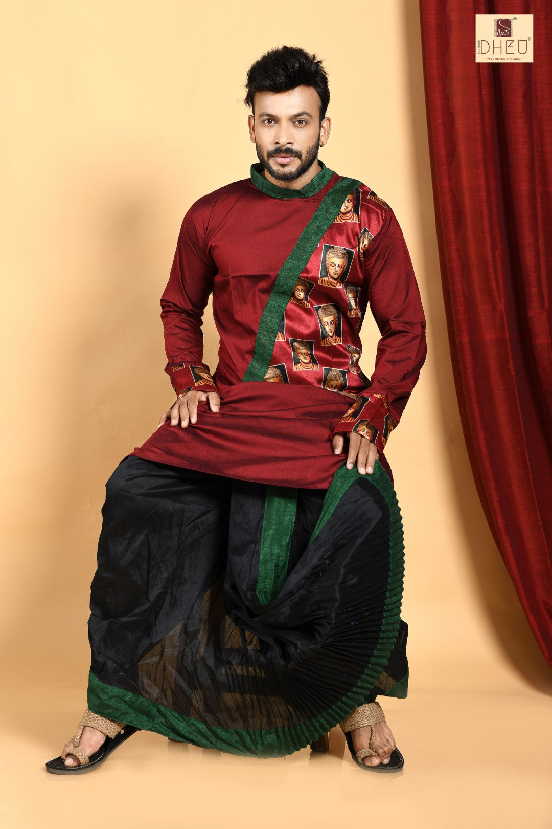 Pitambarer Punarjanma - Dheu Designer Dhoti(Optional)Kurta Set
