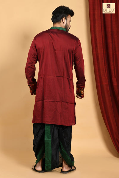 Pitambarer Punarjanma - Dheu Designer Dhoti(Optional)Kurta Set