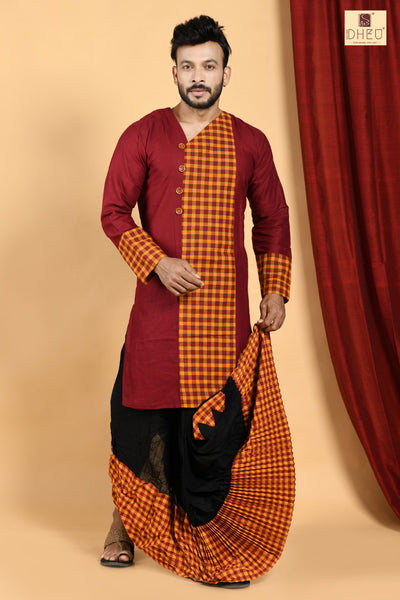 Parashuramer Kabita- Dheu Designer Dhoti(Optional)Kurta Set