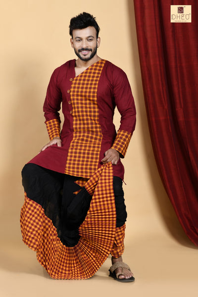 Parashuramer Kabita- Dheu Designer Dhoti(Optional)Kurta Set