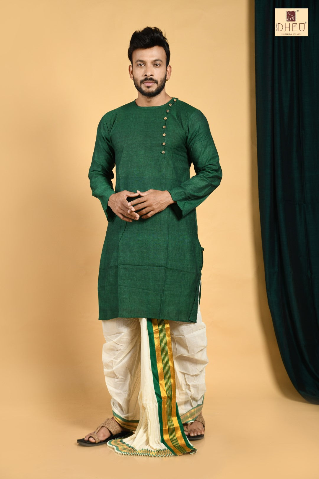 Man in Green- Dhoti(optional) Kurta Full Set