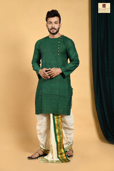 Man in Green- Dhoti(optional) Kurta Full Set