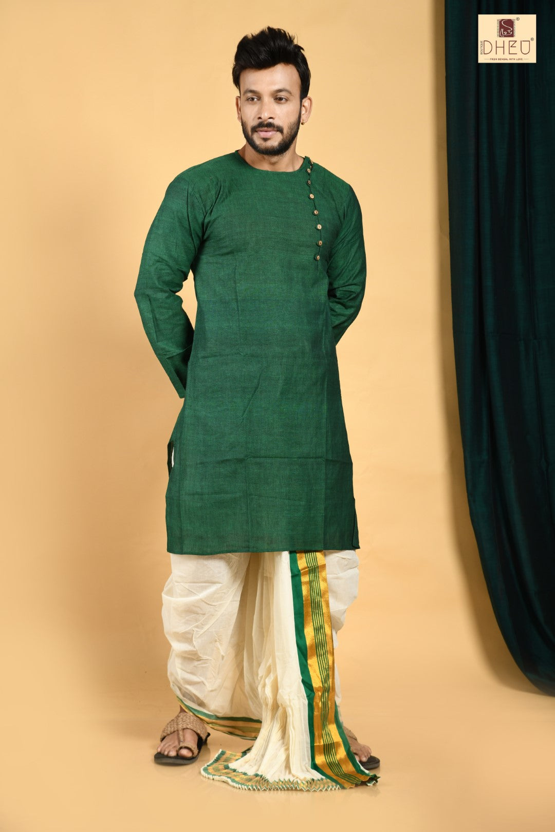 Man in Green- Dhoti(optional) Kurta Full Set