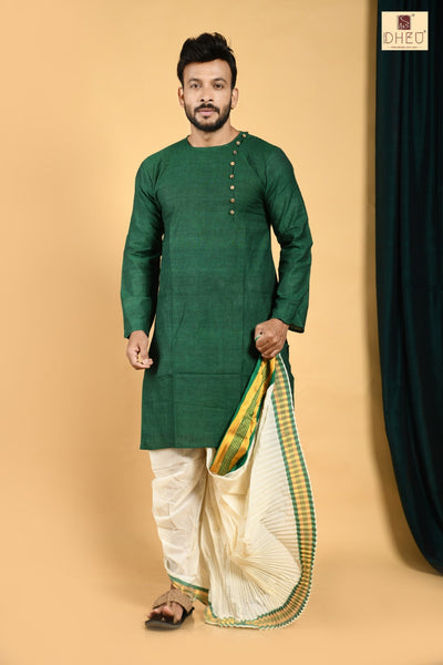Man in Green- Dhoti(optional) Kurta Full Set