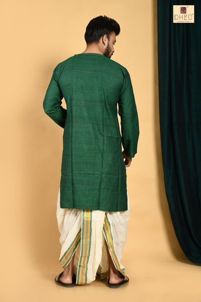 Man in Green- Dhoti(optional) Kurta Full Set
