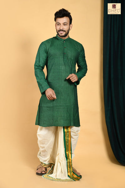 Man in Green- Dhoti(optional) Kurta Full Set
