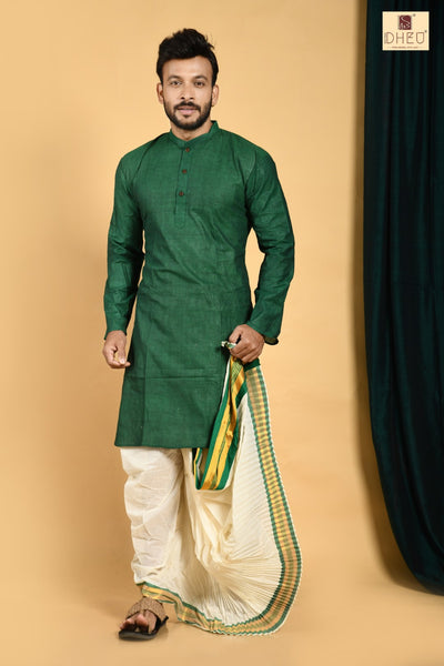 Man in Green- Dhoti(optional) Kurta Full Set