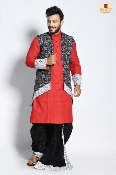Aakash Pradeep - Dheu Designer Dhoti(Optional)Kurta Set