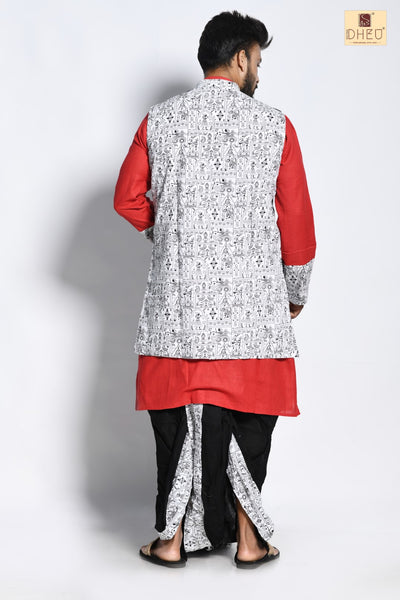 Aakash Pradeep - Dheu Designer Dhoti(Optional)Kurta Set
