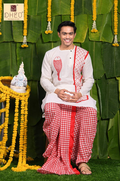 Notun Bor - Dhoti(Optional)  Kurta Full Set