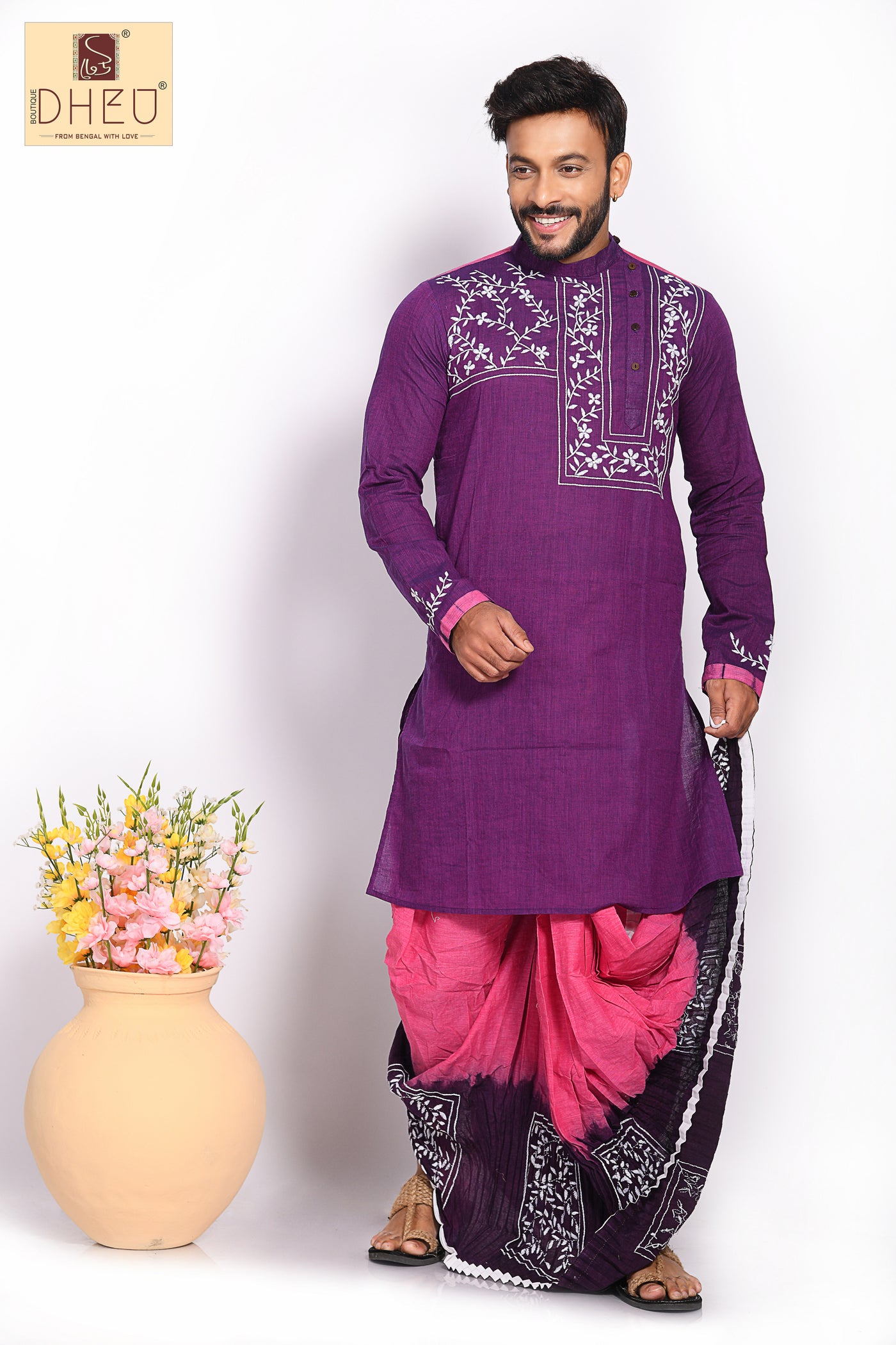 The Bell Heather- Dheu Designer Kurta-Dhoti(Optional)Set