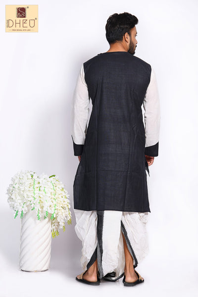 Man in Black - Dhoti(optional) Kurta Full Set