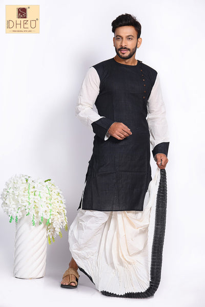 Man in Black - Dhoti(optional) Kurta Full Set