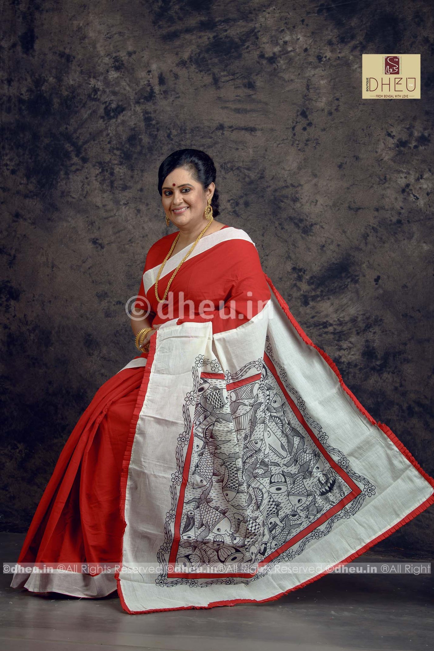 Macher Biye-Dheu Exclusive Potochitro Saree