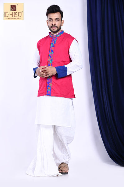 Raja Ujir - Dheu Designer Dhoti(Optional)Kurta Set
