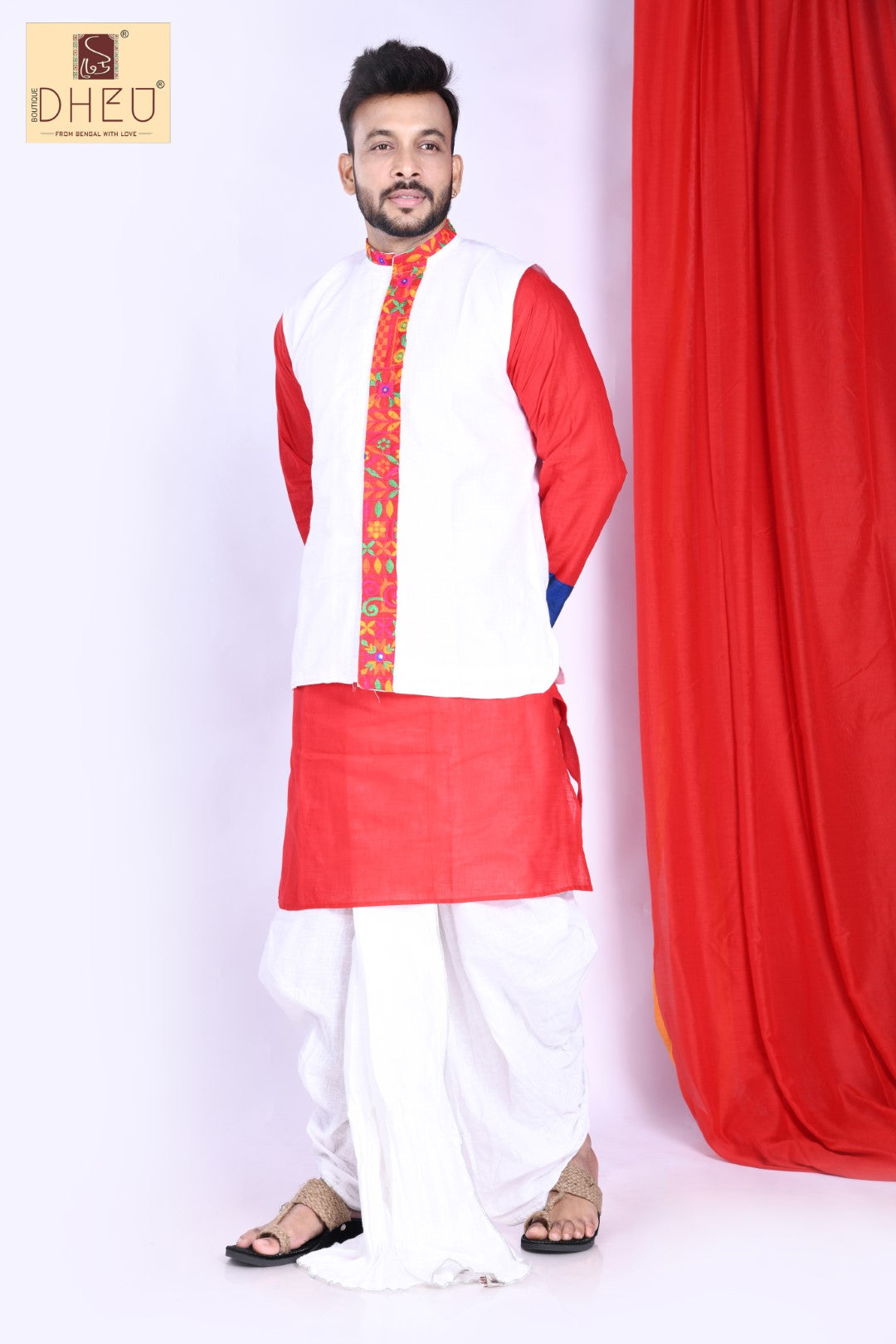 Borunbabur Bondhu - Dheu Designer Dhoti(Optional)Kurta Set