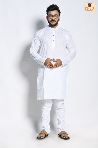 Pure white- Dheu Cotton Kurta