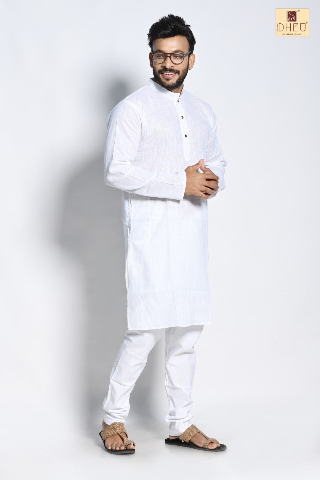 Pure white- Dheu Cotton Kurta