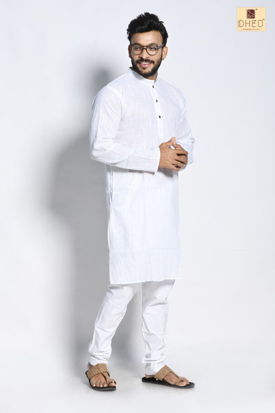 Pure white- Dheu Cotton Kurta