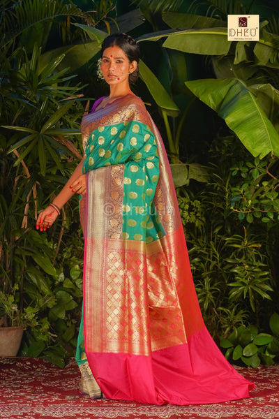 Bonolota - Designer Zardausi Benarasi Saree