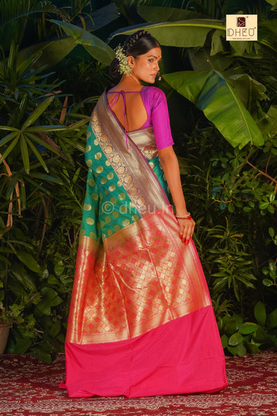 Bonolota - Designer Zardausi Benarasi Saree