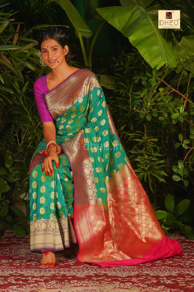 Bonolota - Designer Zardausi Benarasi Saree