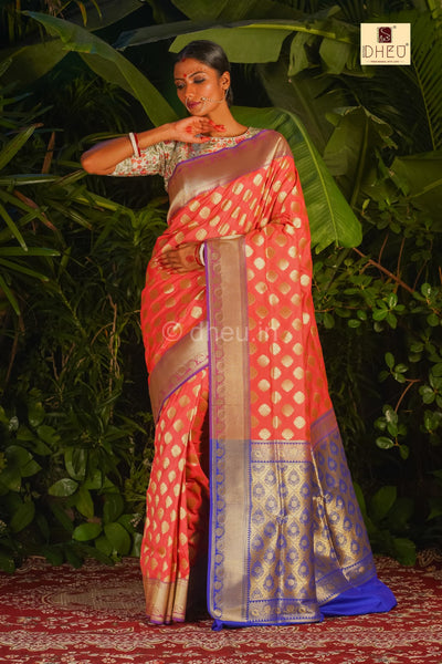 DilBar- Designer Zardausi Benarasi Saree