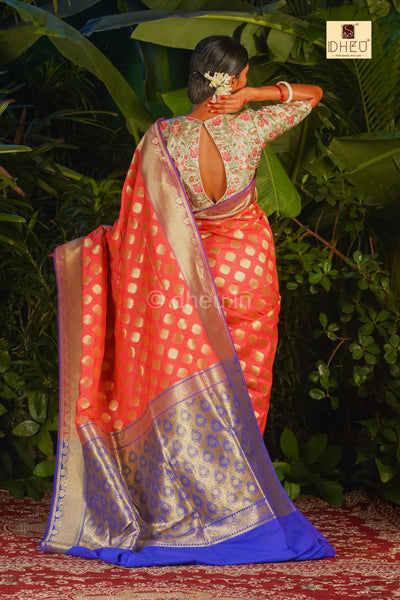 DilBar- Designer Zardausi Benarasi Saree