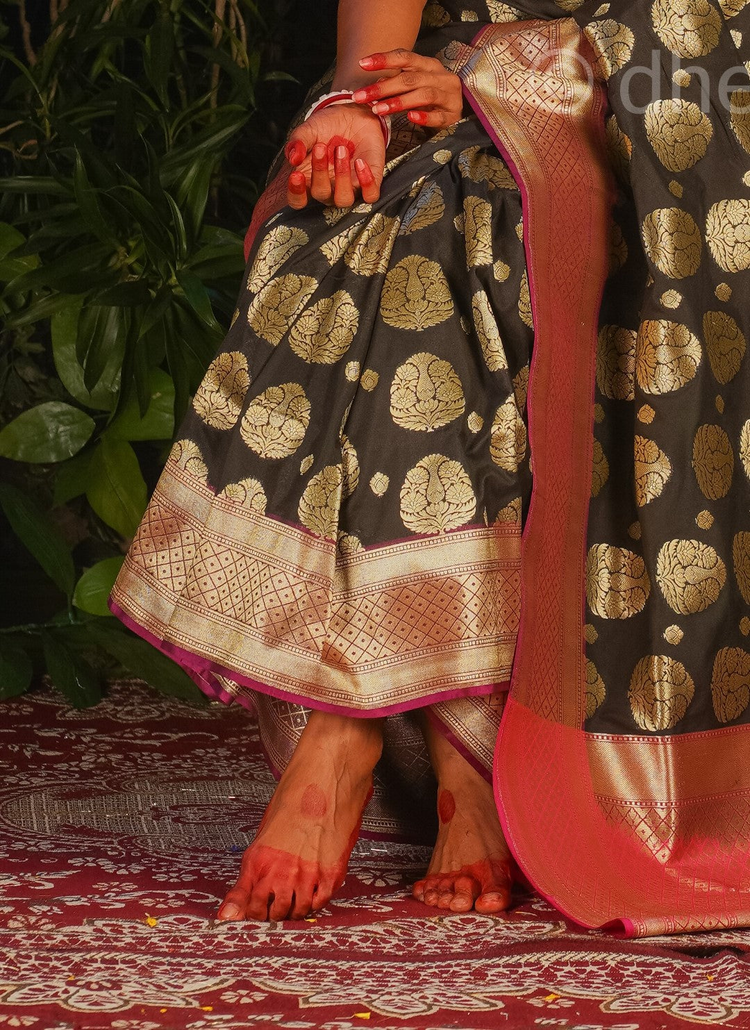 KrishnaKali- Designer Zardausi Benarasi Saree