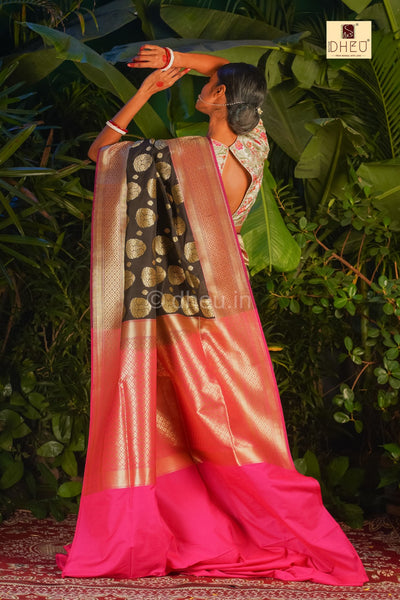 KrishnaKali- Designer Zardausi Benarasi Saree