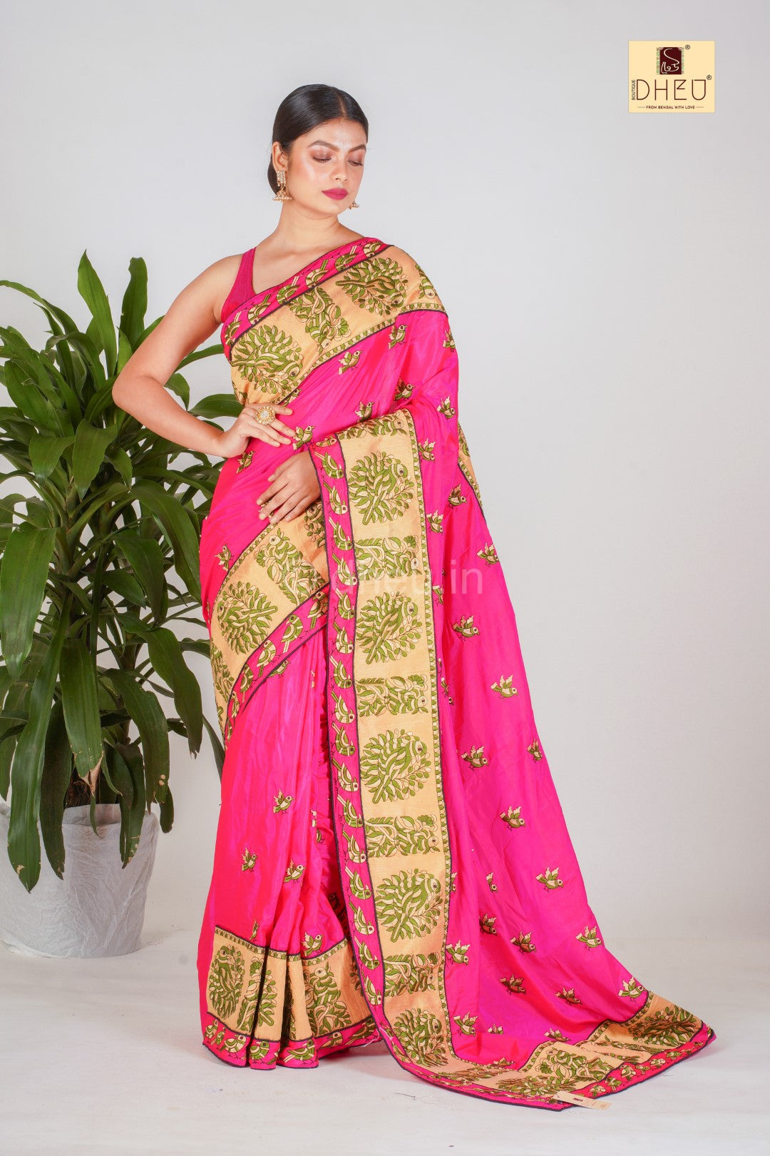 designer embroidery sana silk saree at lowest price only at dheu.in