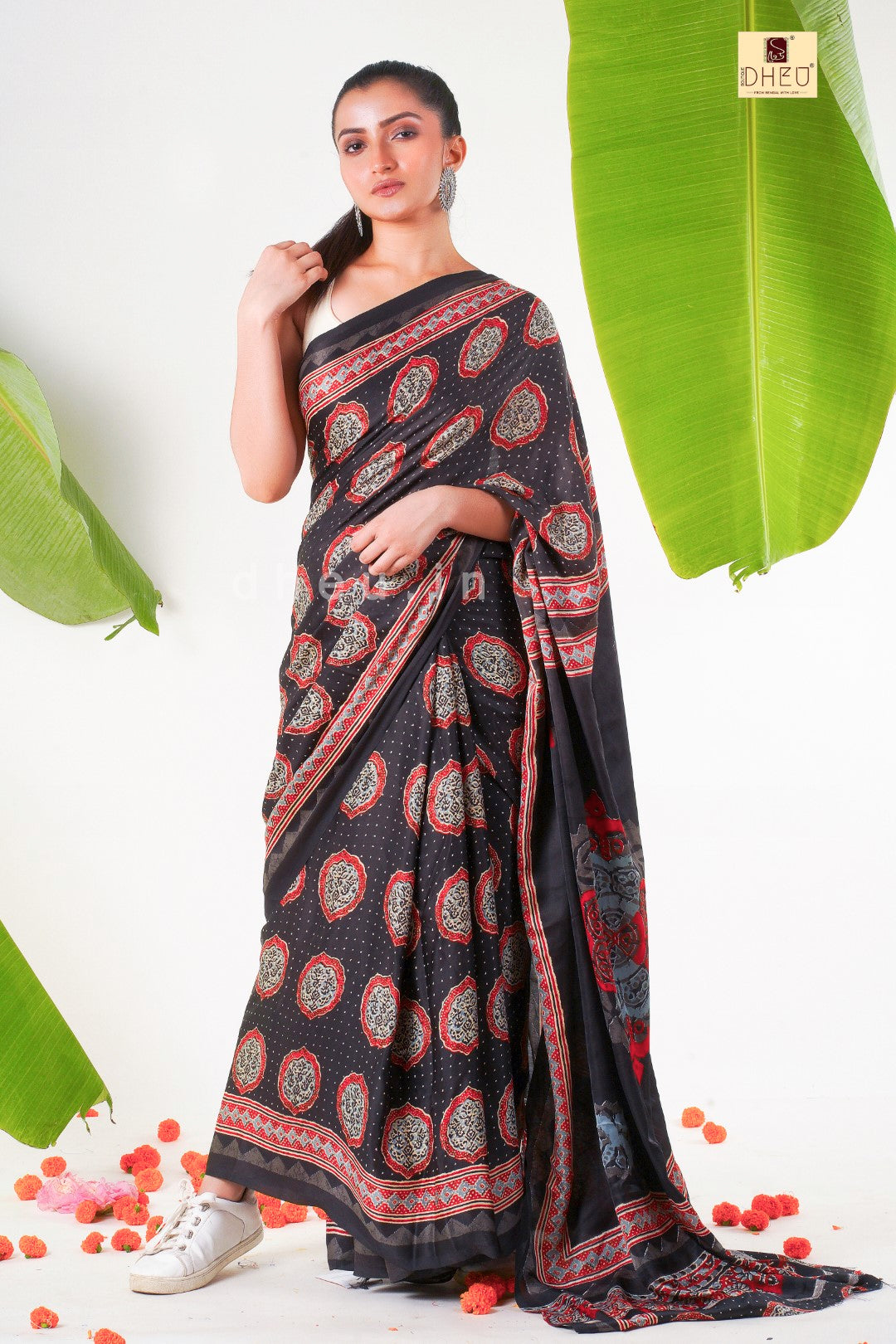 Designer silk moslin saree at lowest cost only at dheu.in