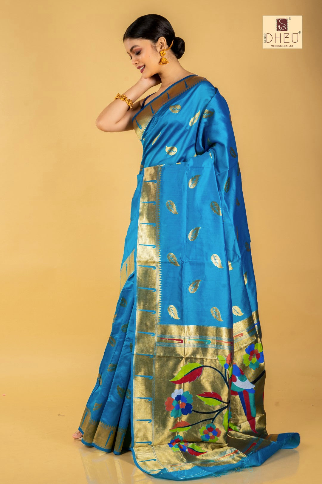 Illora blues-Designer Silk Paithani Saree