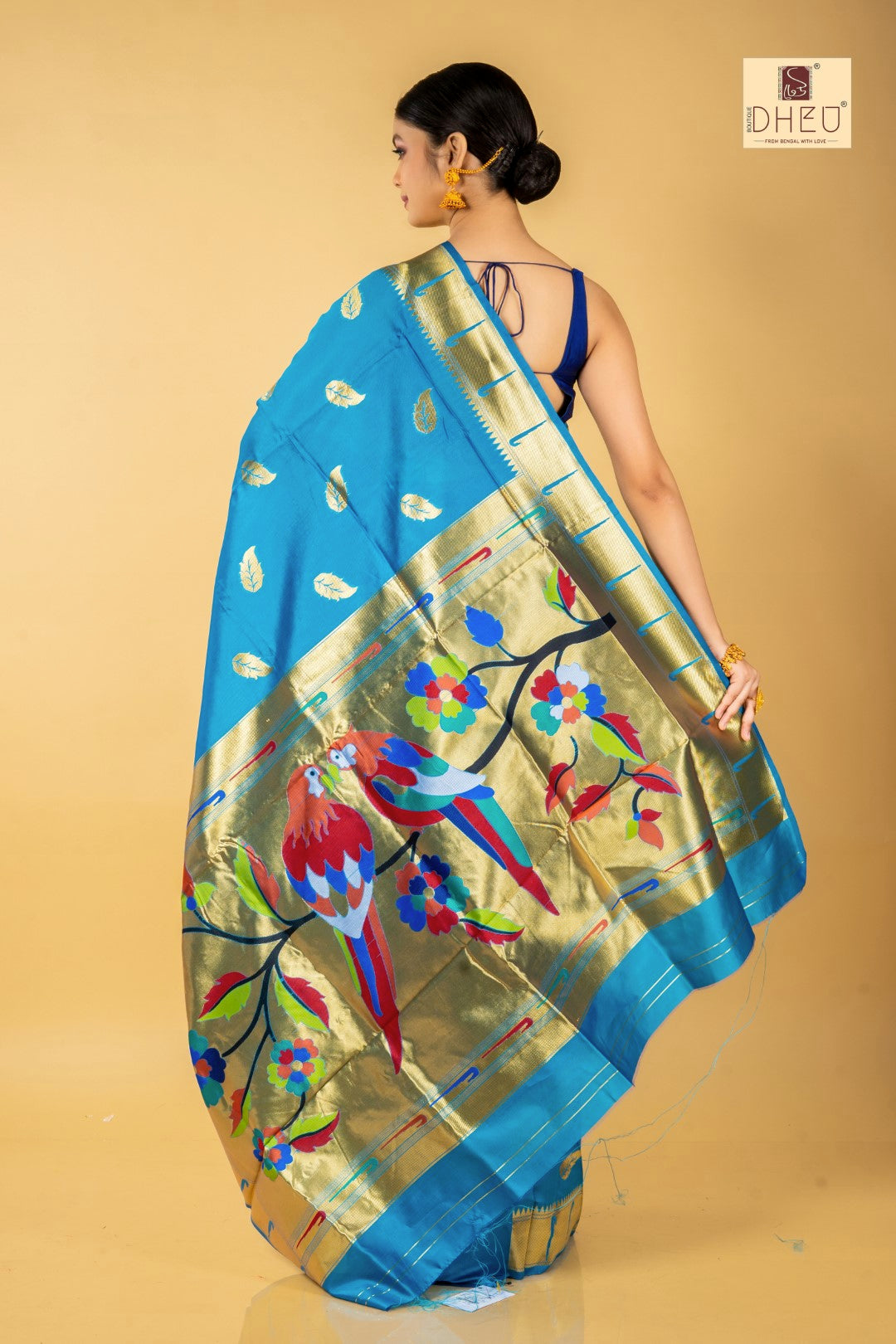 Illora blues-Designer Silk Paithani Saree
